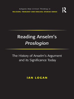 cover image of Reading Anselm's Proslogion